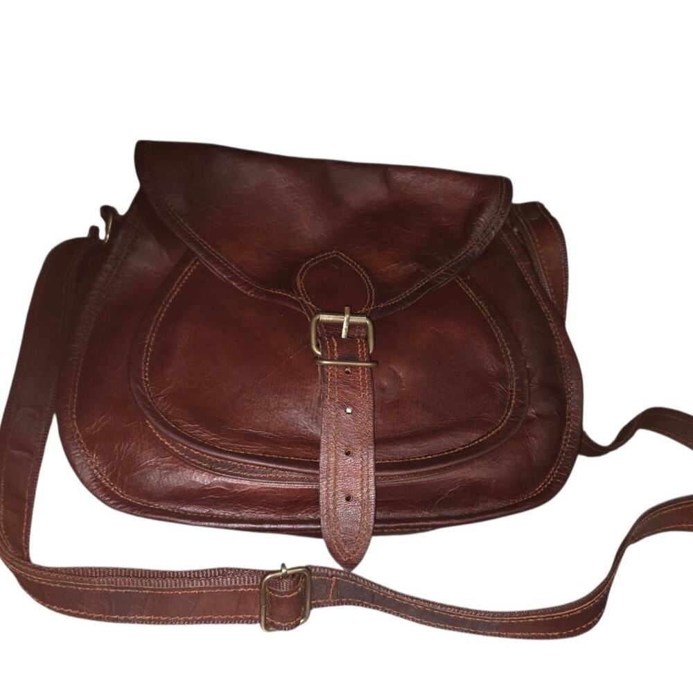 Komal’s Passion Handmade Goat Leather Vintage Messenger Bag